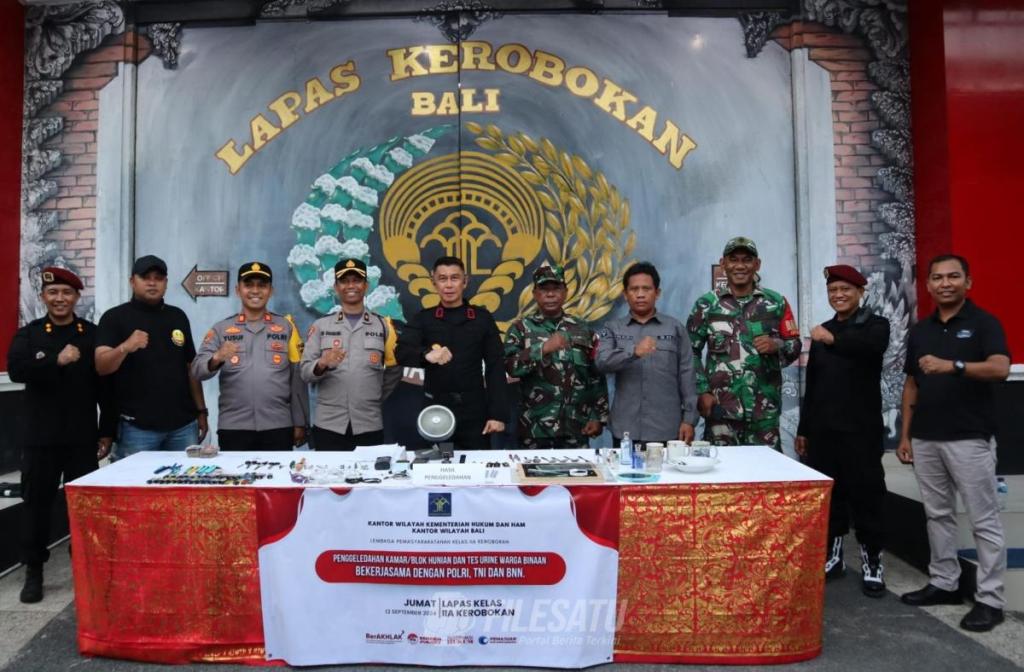Sinergi Dengan TNI/POLRI & BNN, Lapas Kerobokan Razia Kamar Hunian WBP